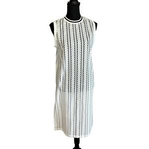 Rocket X Lunch Tank Midi Dress White LARGE Broquette Sporty Preppy Designer $149
